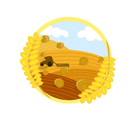 芒种丰收圆形图标图片