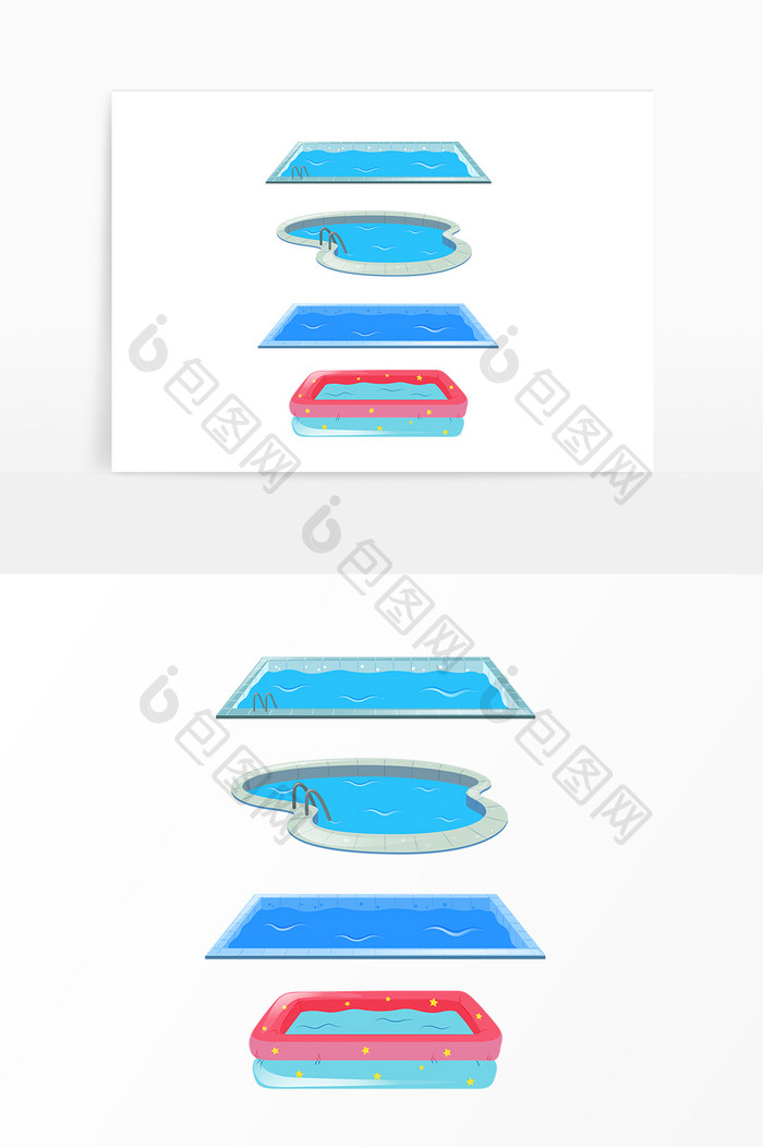 夏季游泳泳池矢量图