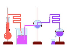 彩色化学烧瓶仪器