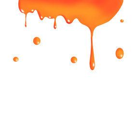 橙色油漆液体水珠