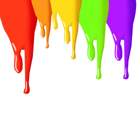 流下来的彩色油漆液体图片