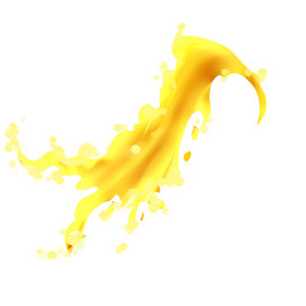 飞溅的黄色液体饮料