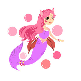 创意粉色海妖美人鱼