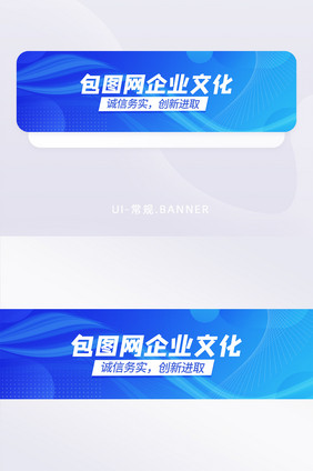 蓝色渐变商务企业文化公司介绍banner