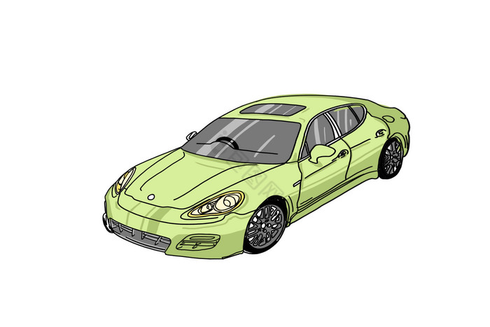 荧光绿汽车轿车图片