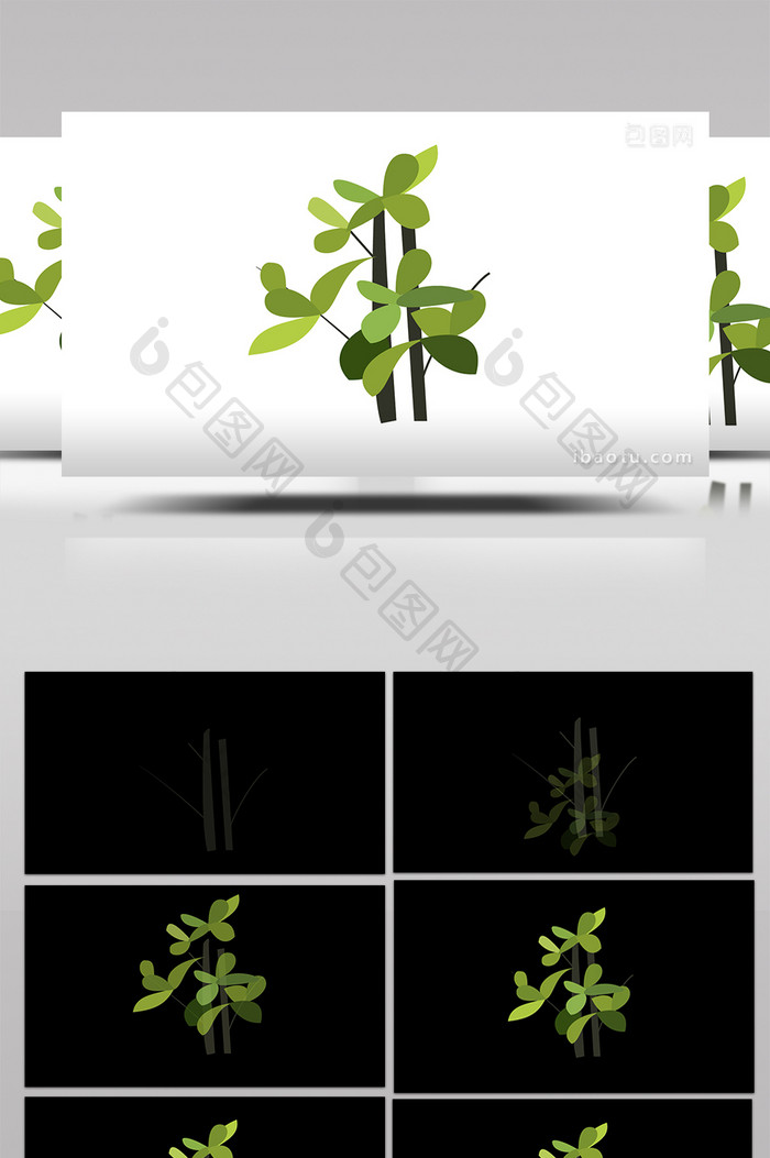 简约扁平画风植物类豆瓣绿mg动画