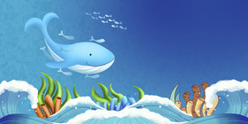 世界海洋日鲸鱼海水背景
