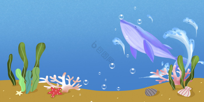 世界海洋日插画图片