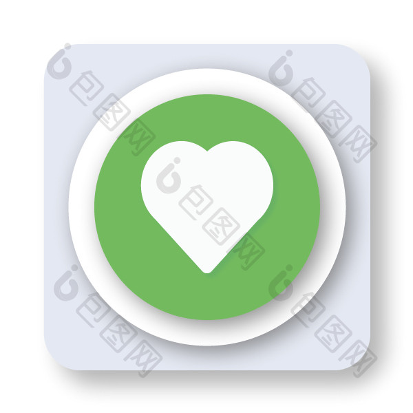 简约浅绿色面形手机主题爱心icon动效