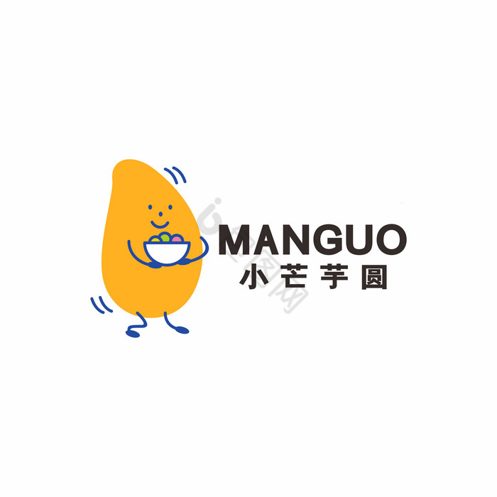 芒果芋圆水果捞餐饮LOGO标志VI图片