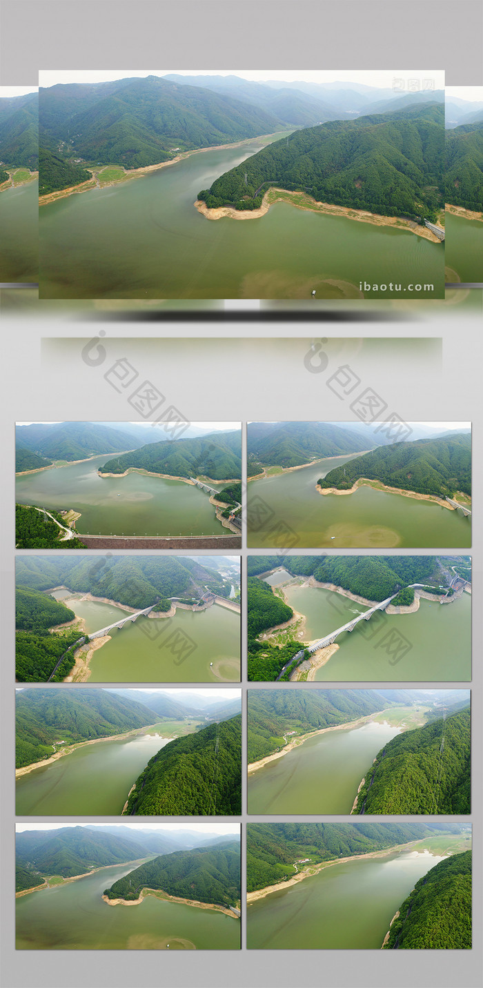 航拍宁波慈溪市梁辉水库