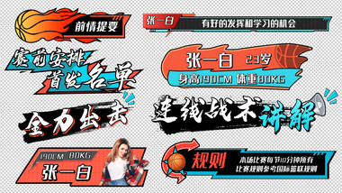 篮球体育运动青春年轻时尚活力冲击字幕花字
