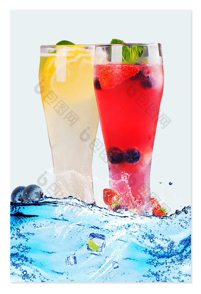 夏天夏季加冰饮料图片