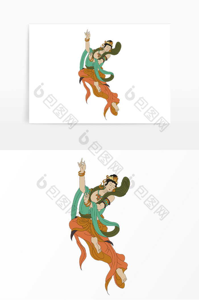 包图网提供精美好看的敦煌飘逸飞天飞仙图片素材免费下载,本次作品