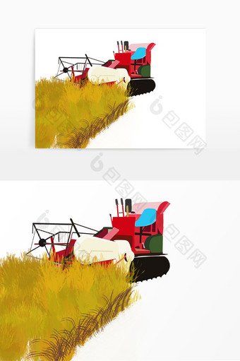 农业机械农田丰收收割机图片