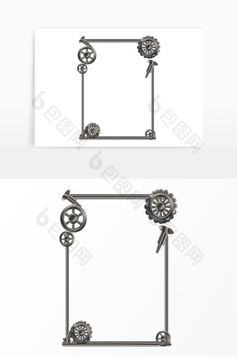 金属工业齿轮机械边框图片