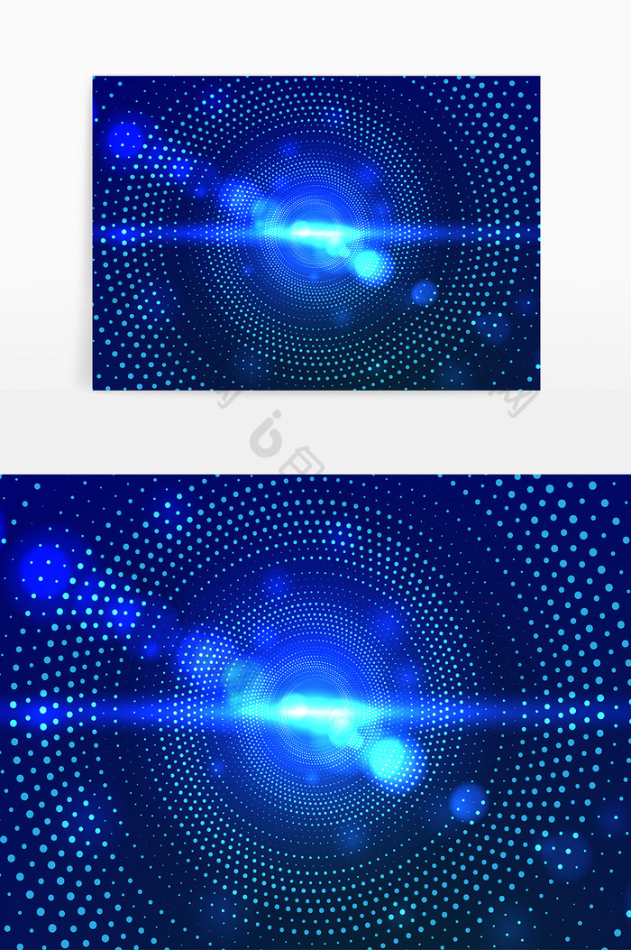 蓝色科技光点光圈矢量图
