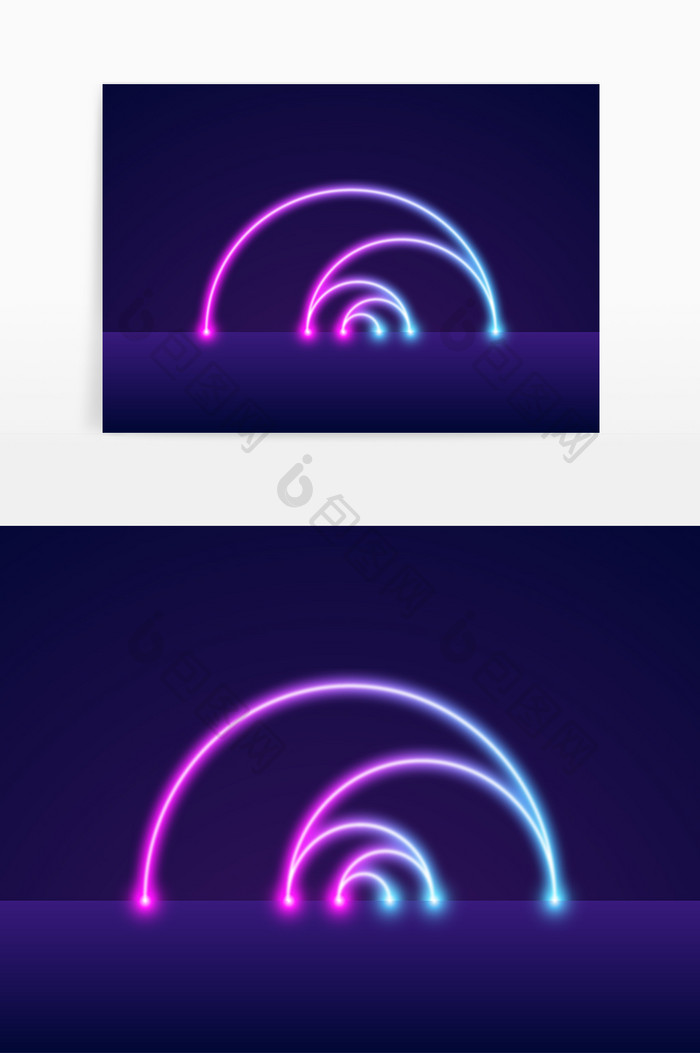 渐变霓虹灯梦幻空间矢量图