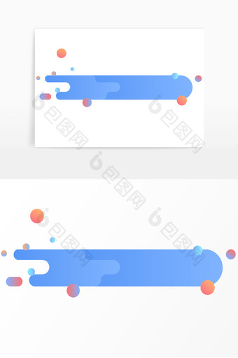 蓝色卡通风标题框气泡元素图片