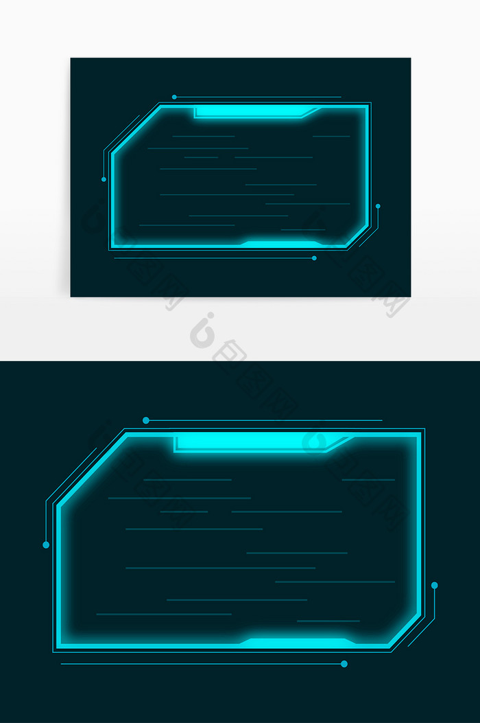 蓝色科技可视化科技屏矢量图