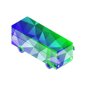 科技工业公交车矢量图