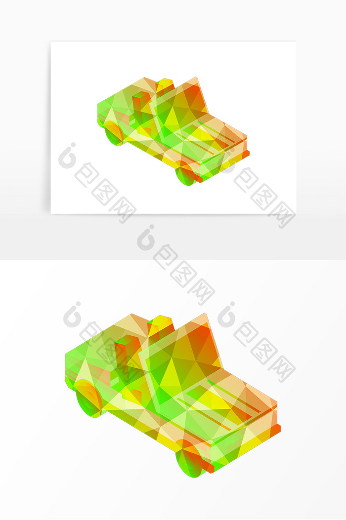 科技工业立体汽车矢量图