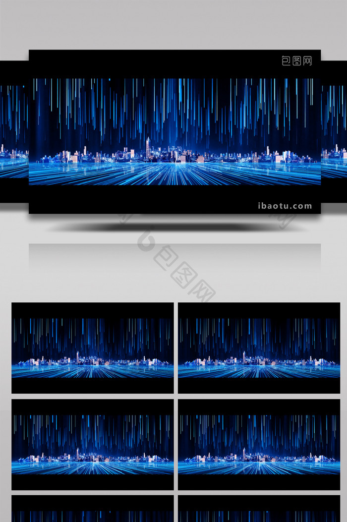 4K宽屏科技城市LED舞台背景
