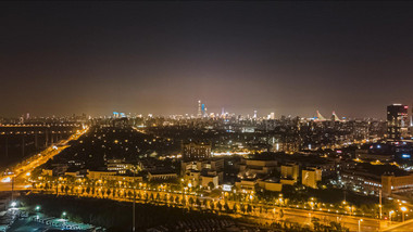 4k上海浦东新区陆家嘴城市地标远景夜景