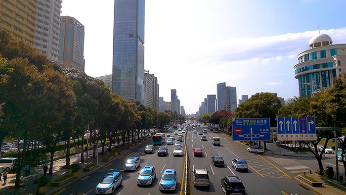 4K实拍深圳城市交通大道延时摄影