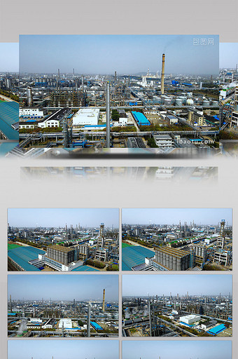4K航拍化工行业化工生产化工厂排污图片
