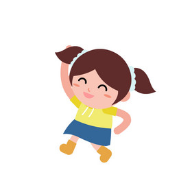 六一儿童节小女孩开心跳跃动图gif