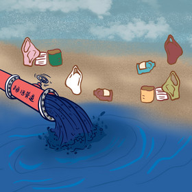 世界海洋日海洋污染排污垃圾图片