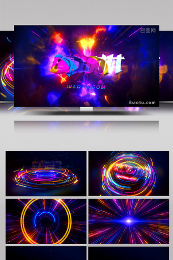 炫酷光线爆炸高科技logo特效AE模板图片