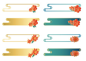 金色国潮中国风鎏金花朵边框纹理