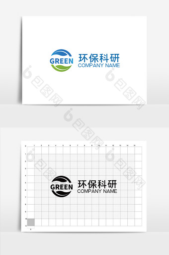 行业环保树叶蓝绿色宣传活动logo标志图片