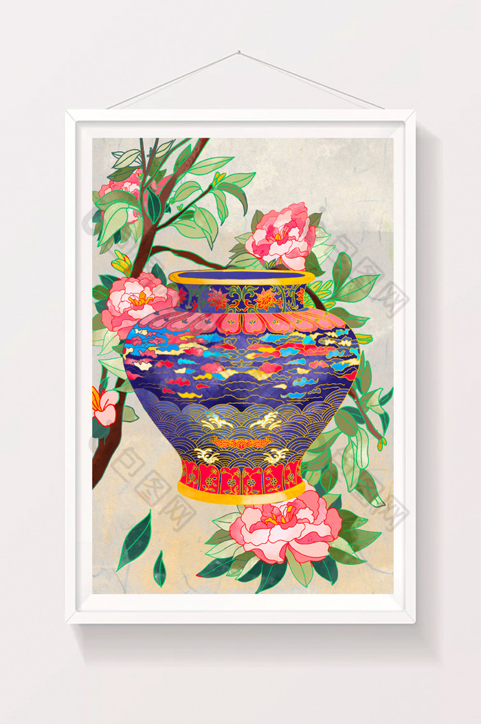 国风瓷器海棠花工艺美术图片图片