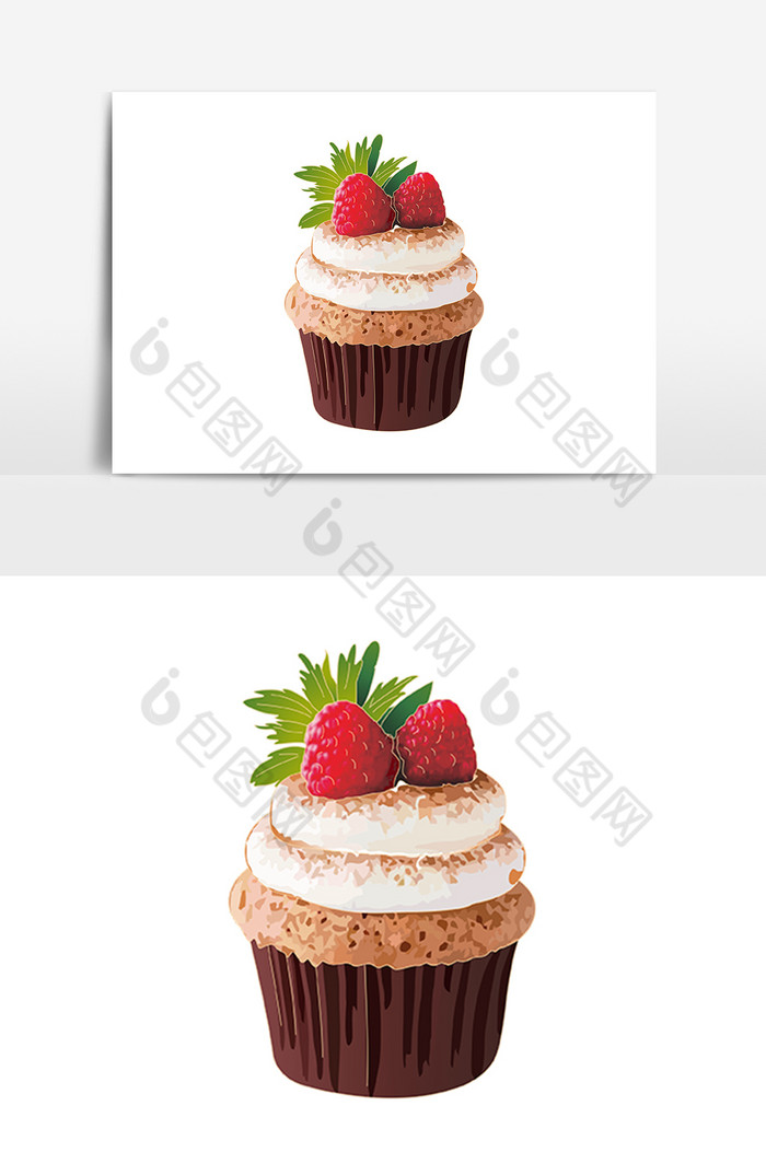 树莓纸杯蛋糕图片图片