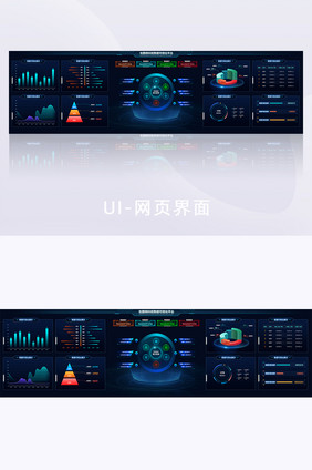 科技感酷炫数据可视化展示超级大屏数据分析