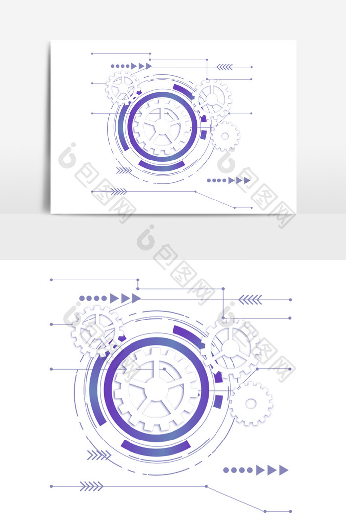 科技齿轮矢量简约时尚元素