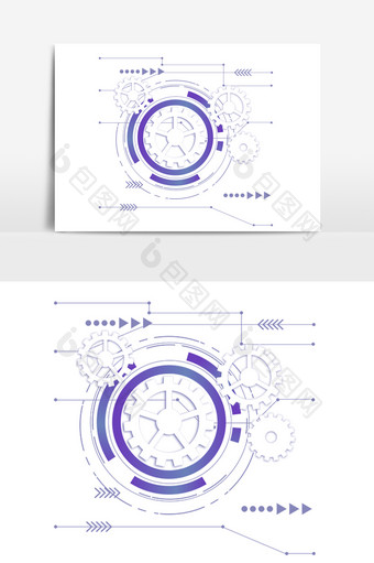 科技齿轮矢量简约时尚元素图片
