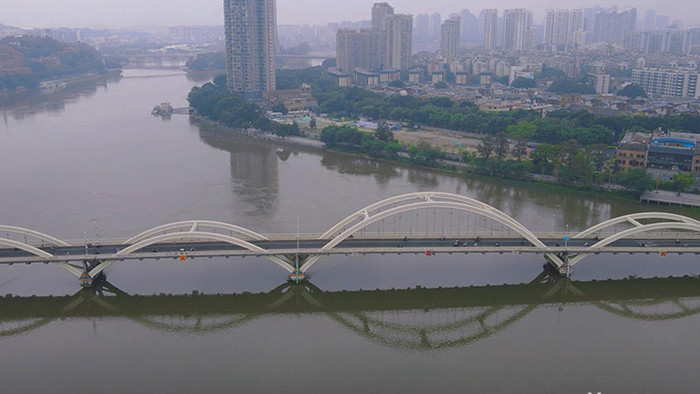 城市地标福州解放大桥航拍