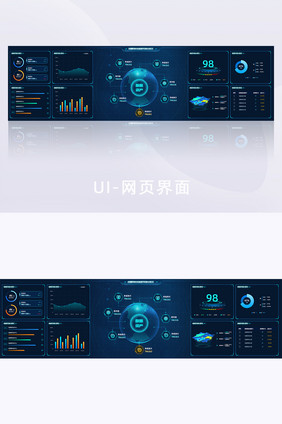 科技感数据可视化展示科技风超级大屏展示