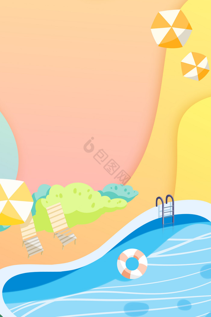 夏日泳池沙滩