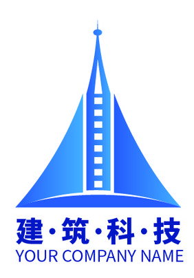 科技蓝建筑灯塔铁塔商务logo标志