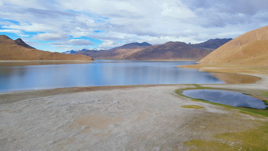 地标羊卓雍措高原湖水湖泊自然风景4k航拍