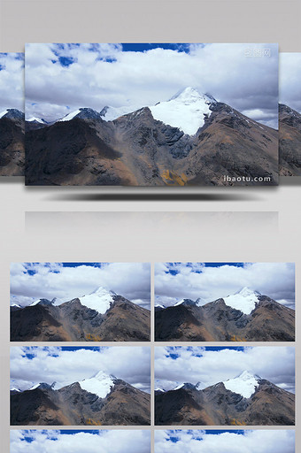 雪山山巅高海拔大自然4k航拍图片