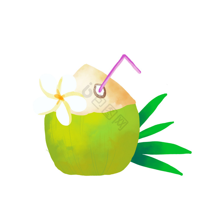 夏季热带水果椰子汁图片