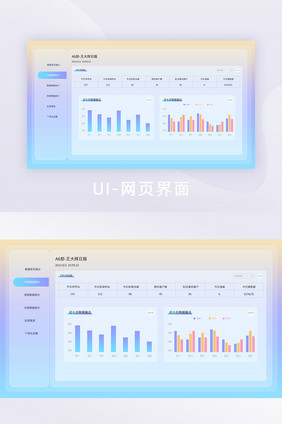 全套界面玻璃质感玻璃拟态网页界面日报数据