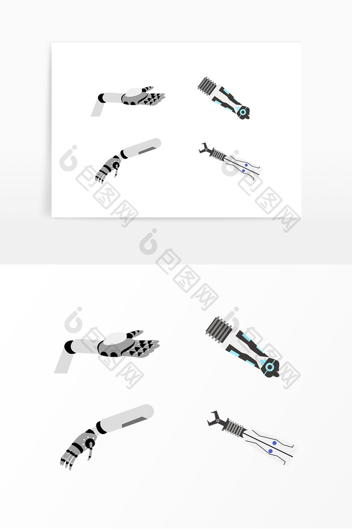 机器人机械手势矢量图