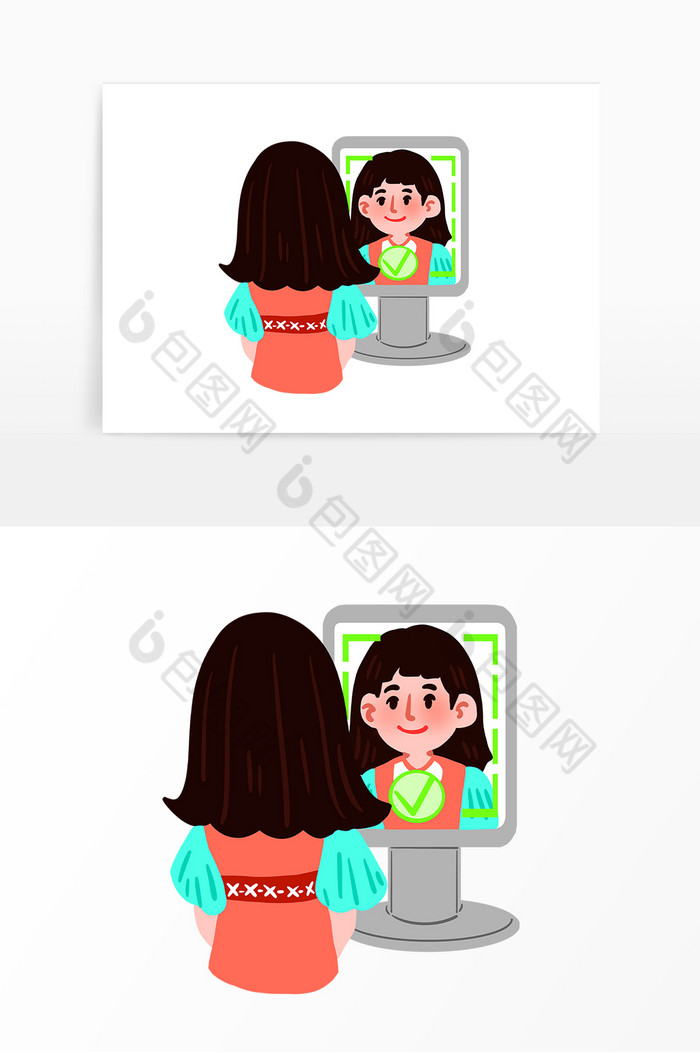 现代科技刷脸支付女孩图片图片